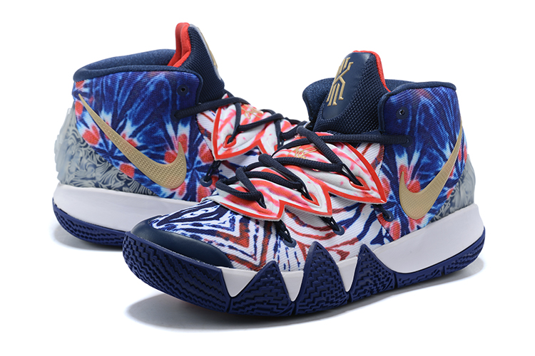 Nike Kyrie S2 Hybrid Tie-Dye White Blue Red Gold Shoes